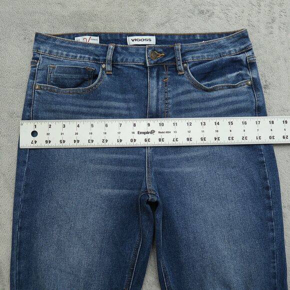 VIGOSS Jeans Women's Size 29 Mid-Rise Ace Straight Denim 29" Inseam Distressed - Picture 7 of 16